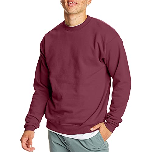 Hanes Men's EcoSmart Sweatshirt, maroon, Large