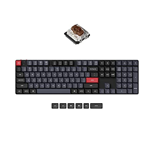 Keychron K5 Pro Hot-swappable Ultra-Slim Custom Mechanical Keyboard, RGB Full Size QMK/VIA Programmable Wireless Bluetooth/USB Wired Keyboard for Mac Windows Linux - Low Profile Gateron Brown Switch