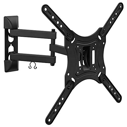 Mount-It! Full Motion TV Wall Mount Monitor Wall Bracket with Swivel and Articulating Tilt Arm, Fits 26 32 35 37 40 42 47 50 55 Inch LCD LED OLED Flat Screens up to 66 lbs and VESA 400x400