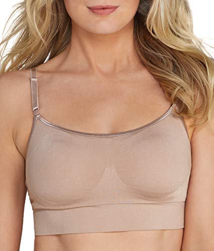 Warner's womens Easy Does It Dig-free Comfort Band With Seamless Stretch Wireless Lightly Lined Convertible Comfort Bra, Toasted Almond, Large US