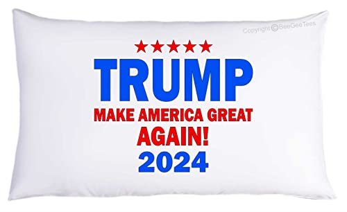 BeeGeeTees Make America Great Again Donald Trump 2024 New Pillowcase (1 Queen Pillowcase)