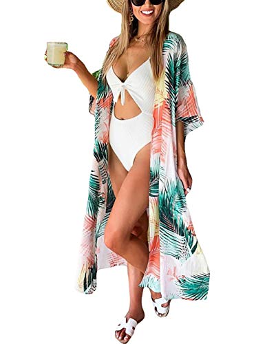 Bsubseach Kimonos for Women Swimsuit Coverup Kimono Cardigans Side Slit Bathing Suit Cover Up Swimwear