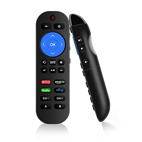 Programmed Remote for Roku 1 2 3 4, Ultra, Express/+, Premiere/+ with Volume Key - All in One Remote for Roku Box and Vizio TV with Extra 9 Learning Keys to Control More Devices(Not for Roku Stick)