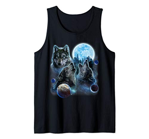 Three Wolf Howling and Moon Tank Top