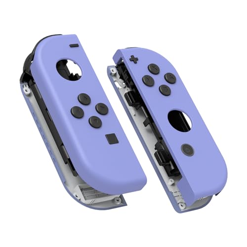 eXtremeRate DIY Replacement Shell Buttons for Nintendo Switch & Switch OLED, Light Violet Custom Housing Case with Full Set Button for Joycon Handheld Controller [Only The Shell, NOT The Joycon]