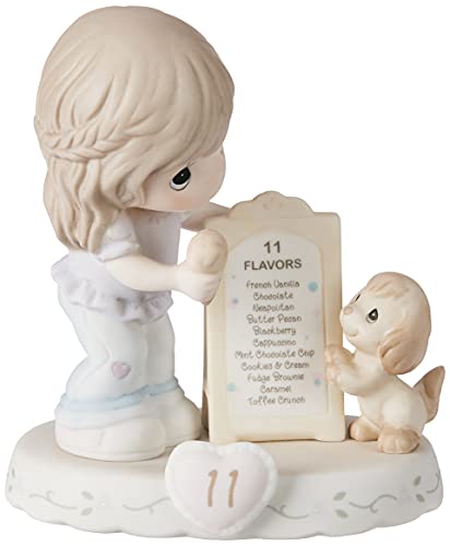 Precious Moments Growing in Grace Age 11 | Brunette Girl Bisque Porcelain Figurine | Birthday Gift | Birthday Collection | Room Decor & Gifts | Hand-Painted