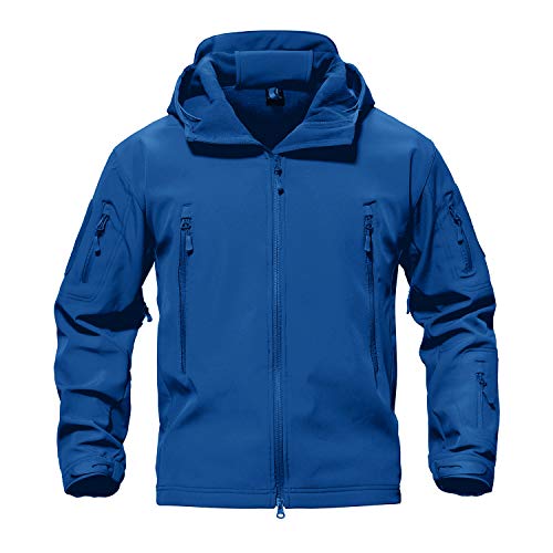 TACVASEN Men's Special Ops Military Tactical Soft Shell Jacket Coat Blue,US XL