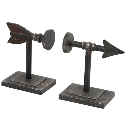 Bronze Arrow Shaped Cast Iron Bookends (Set of 2 Pieces)