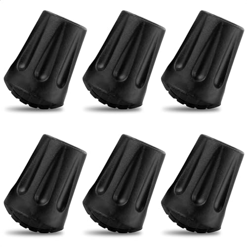 6Pcs Hiking Walking Stick Tips - Rubber Tips for Hiking Poles Hiking Accessories Collapsible Walking Stick Tips Rubber Tips for Canes - Hiking Pole Tips Rubber Tips for Walkers