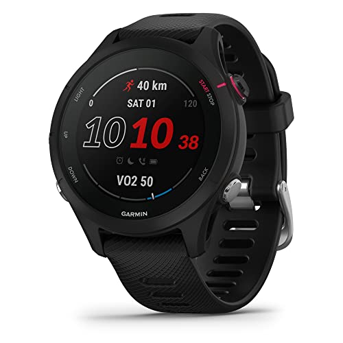 Garmin Forerunner 255S Music, Smaller GPS Running Smartwatch with Music, Advanced Insights, Long-Lasting Battery, Black