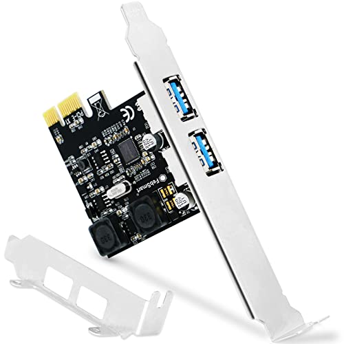FebSmart 2-Ports Superspeed 5Gbps USB 3.0 PCI Express Expansion Card for Windows, MAC OS X and Linux Desktop PCs, Built in Self-Powered Technology, No Need Additional Power Supply (FS-U2S-Pro)