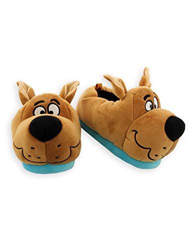 Scooby Doo Boys Plush Slippers (13-1 M US Little Kid, Brown)