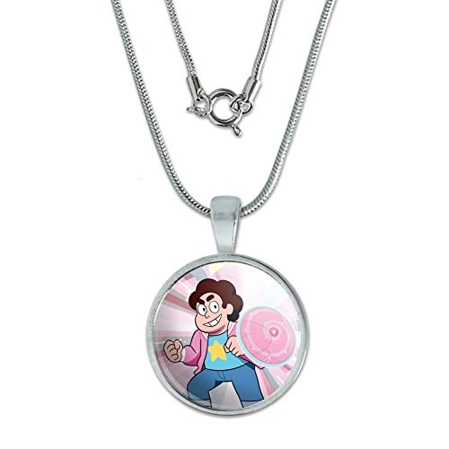 GRAPHICS & MORE Steven Universe Steven Shield 0.75' Pendant with Sterling Silver Plated Chain