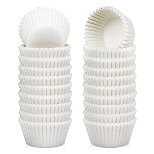 Caperci 500 Count Mini Cupcake Liners White Muffin Liners Greaseproof No Smell Small Cupcake Wrappers Baking Cups