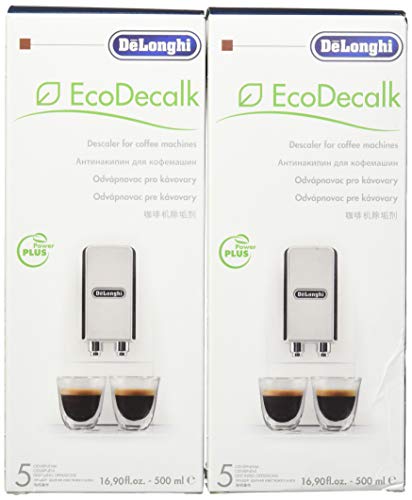 DeLonghi Eco Descaling Solution 5513291781, 16.9 Fl Oz (Pack of 2), White