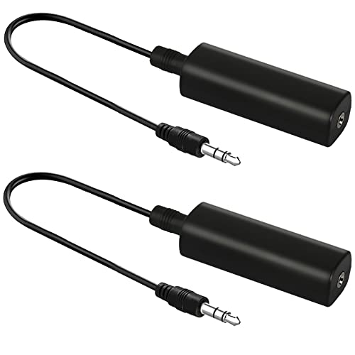 2 Packs Ground Loop Noise Isolator for Car Audio/Home Stereo System, Ground Loop Isolator with 3.5mm Audio Cable
