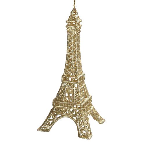 Ornament - Eiffel Tower - Gold Glittered Acrylic Ornament