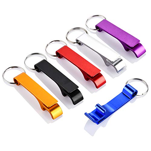 Mcyye 6PCS Colorful Mcyye Beer Bottle Openers, Premium Metal Keychain Bottle Opener, Beverage Bottle Opener for Men, Women, Small and Practical, Easy to Carry, Open the Lids of Beer Bottle Easily