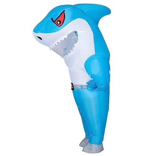 COMIN Inflatable Shark Costume Adults Halloween Blow up Costumes for Teenager Funny Air Costume for Party Cosplay