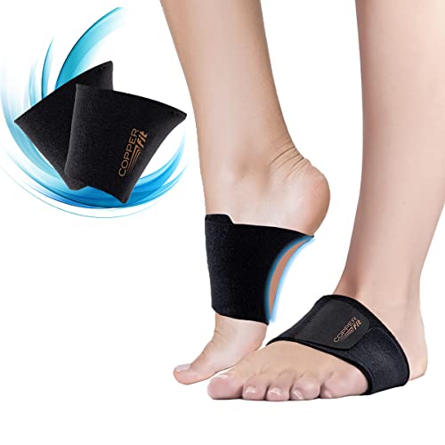 Copper Fit CFACBP Health Unisex Arch Relief Plus with Built-In Orthotic Support, Black