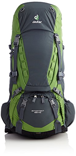 Deuter Aircontact 65+10 Backpack - Granite/Emerald