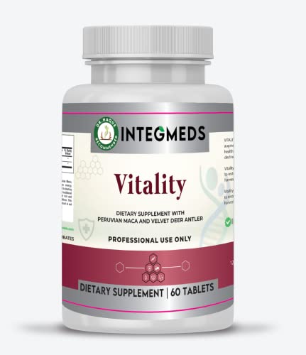 Integmeds Vitality peruvian maca Root with velvet antler for vitality, better health, immunity and energy 60 capsules 1 capsule per serving.