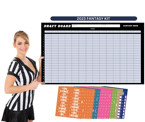 2023 Fantasy Football Draft Board with Player Labels Draft Kit alphabetized by Position