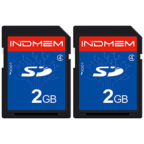 INDMEM 2 Pack SD Card 2GB Class 4 Flash Memory Card 2G SLC Stanard Secure Digital Cards (2PC)