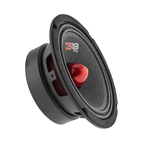 DS18 PRO-GM6B Loudspeaker - 6.5', Midrange, Red Aluminum Bullet, 480W Max, 140W RMS, 8 Ohms - Premium Quality Audio Door Speakers for Car or Truck Stereo Sound System (1 Speaker)