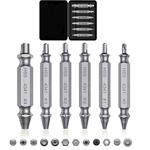 Gifts for Men and Women - Damaged Screw Extractor Kit Stripped Screw Extractor Set DIY Hand Tools Gadgets Gifts for Men Broken Bolt Extractor Screw Remover Sets