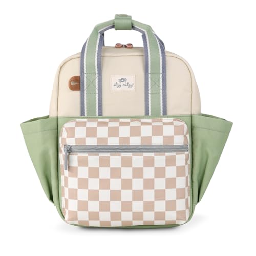 Itzy Ritzy Toddler Backpack - Features Adjustable Shoulder Straps, 2 Side Pockets & Spacious Interior with Wipeable Fabric Lining & Name Label, Checkerboard