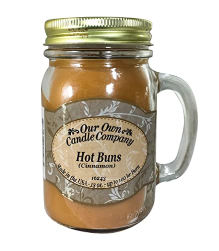 Our Own Candle Company Cinnamon Hot Buns Scented 13 Ounce Mason Jar Candle