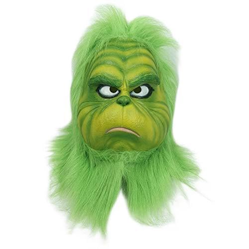 WPOZD Green cosplay mask christmas decoration latex full face halloween props (mask-B)