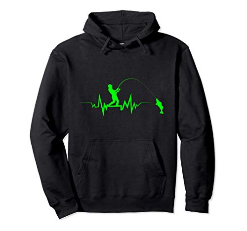 Fishing Heartbeat Funny Design For Fisherman Pullover Hoodie