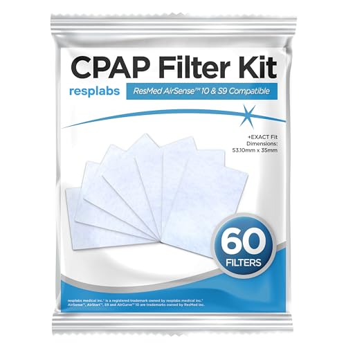 resplabs CPAP Filters Compatible with The Resmed S9 and AirSense 10 (Pack of 60)
