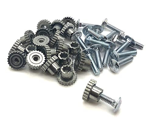 Self Locking Pet Carrier Metal Fasteners - 20 Pack - Replacement Doskocil Nuts Bolts (Short 7/8 inch)