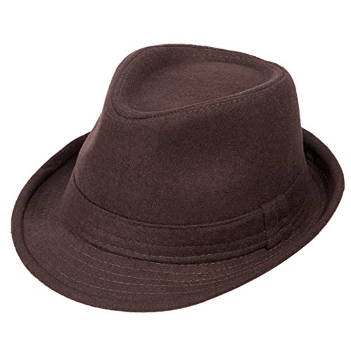 Unisex Fedora Hats for Women 1920s Mens Fedora Hats Manhattan Fedora Hat Dress Hats for Men 1920 Accessories for Mens Dress Hats with Brim for Party,Brown