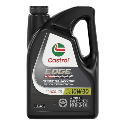 Castrol Edge High Mileage 10W-30 Advanced Full Synthetic Motor Oil, 5 Quarts