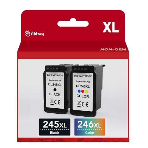 Abfray 245XL 246XL Ink Cartridge Combo Pack Remanufactured for Canon PG-245XL CL-246XL for PIXMA MG2420 MG2520 MG2522 MG2525 MG2920 MG2922 MG2924 MG3020 MG3022 MG3029 TR4520 1245 Printer