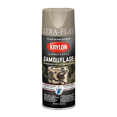 Krylon K04291000 Camouflage Spray Paint, Ultra Flat, Khaki, 11 oz.,Camouflage Khaki