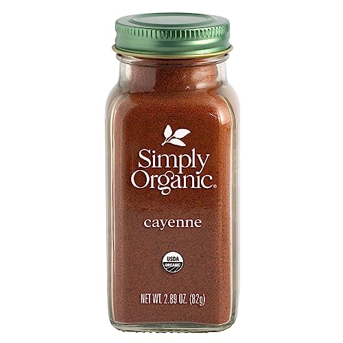 Simply Organic Cayenne Pepper, 2.89 Ounce, Pure, Organic Cayenne Peppers, No GMO's, Kosher Certified