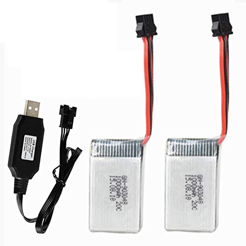 7.4V (3.7V x 2) 1000mAh Lithium Battery for UDI U818S U842 U842-1 U818S-HD WiFi FPV Quadcopter 2 Pack Drone Battery