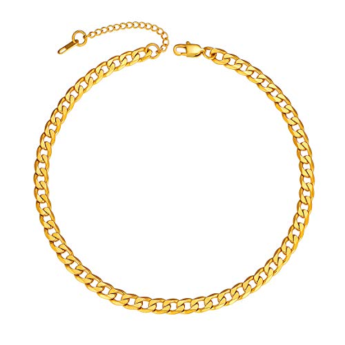 Gold Necklace Chain for Women Cuban Link Chain Necklace Gold Plated Jewelry