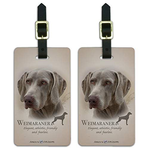 Weimaraner Dog Breed Luggage ID Tags Suitcase Carry-On Cards - Set of 2