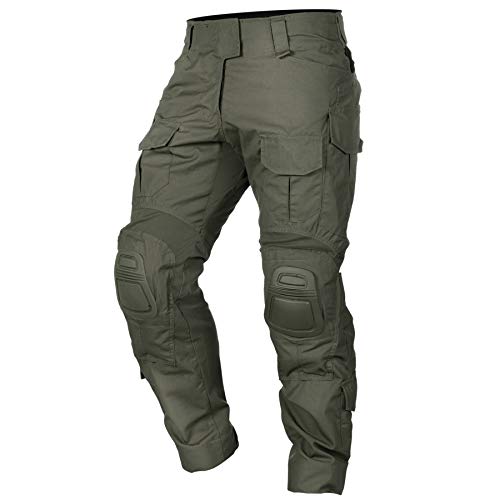 IDOGEAR G3 Combat Pants Multi-camo Men Pants with Knee Pads Airsoft Hunting Military Paintball Tactical Camo Trousers (Ranger Green, 32W x 32L)