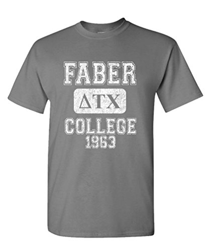 Faber College - Delta Tau chi Belushi House - Mens Cotton T-Shirt, S, Charcoal