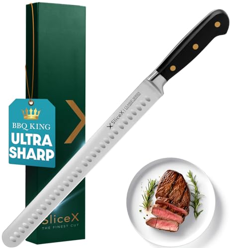 Classic Brisket Slicing Knife Set - German Steel Razor Sharp 12' Carving Knife for Meat - Premium Meat Carving Knife Full Tang - Slicing Knife for Meat