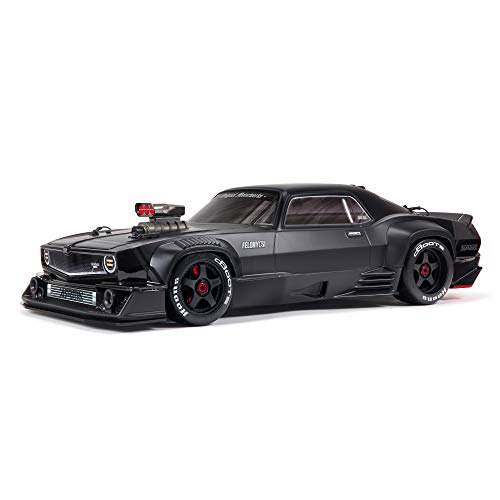 ARRMA 1/7 Felony 6S BLX Street Bash All-Road Muscle Car RTR (Ready-to-Run Transmitter and Receiver Included, Batteries and Charger Required), Black, ARA7617V2T1