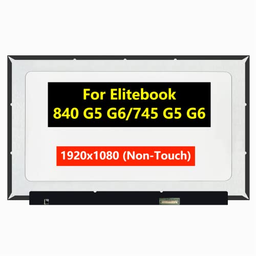 TFTcenter Screen Replacement for HP Elitebook 840 G5, 840 G6, 745 G5, 745 G6 LCD Screen 14.0' 30Pin FHD 1920x1080 Laptop Display Panel (Non-Touch) L21943-001 L14383-001 L62774-001 L19199-001