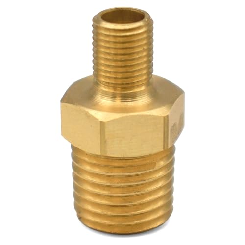 LockNFlate Tire Inflator Adapter 1/4 NPT (m) to Schrader Valve (m), Made in the USA, Brass, Upgrade the air chuck on any tire inflator, air compressor, or air hose.